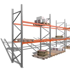 Palettenregal - 1,5 t - 3,5 x 16,9 x 1,1 m - 6 Felder - Schwerlastregal