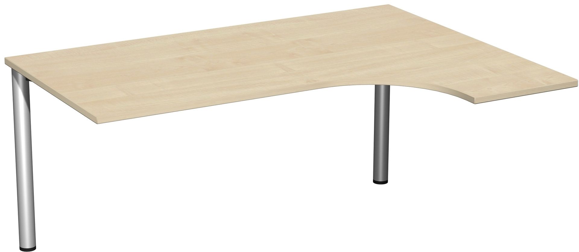 Eckschreibtisch - Ecke rechts - 4-Fuß Flex - 720 x 1.600 x 1.200 mm (HxBxT) - Gestell anthrazit - Ahorn