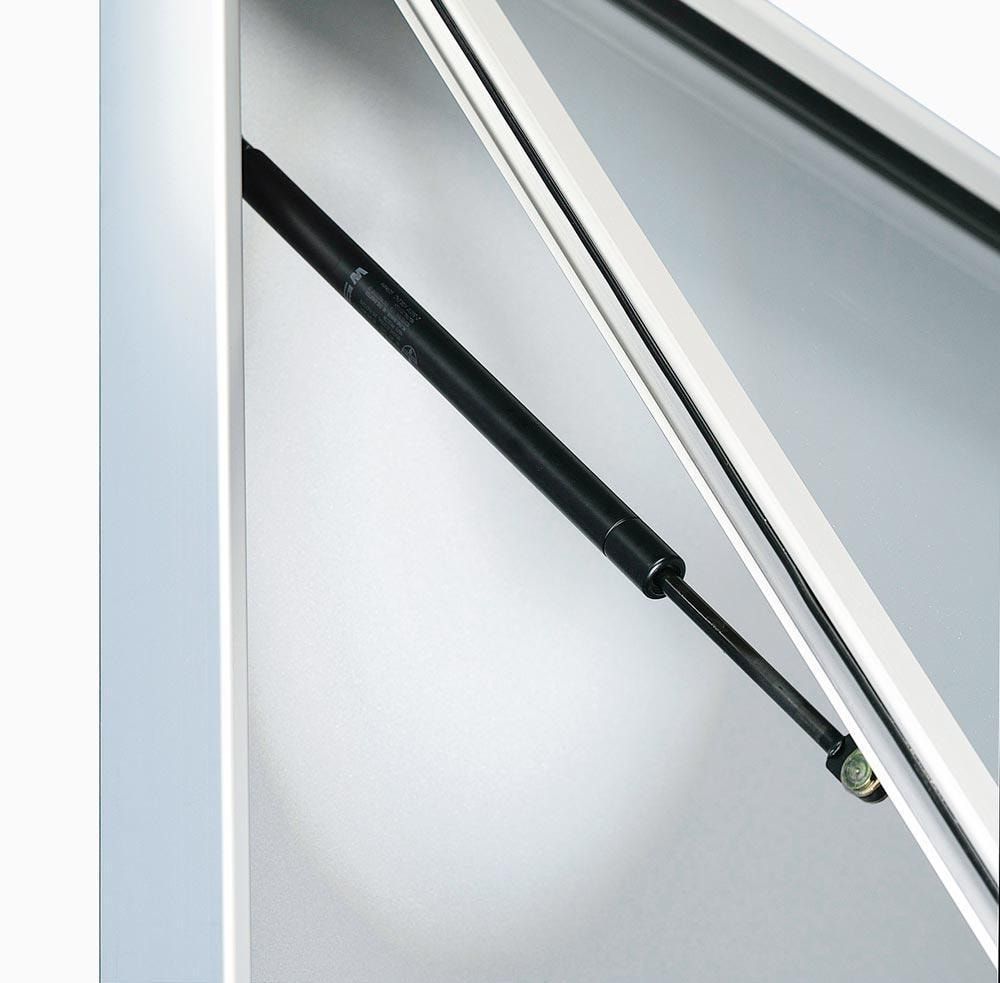 Aluminium Schaukasten, Werbekasten, Außenbereich, Magnetrückwand, Ecken rund, Wandmontage, Ständermontage, Sicherheitsschloss, 1.060 x 2.000 mm (HxB)