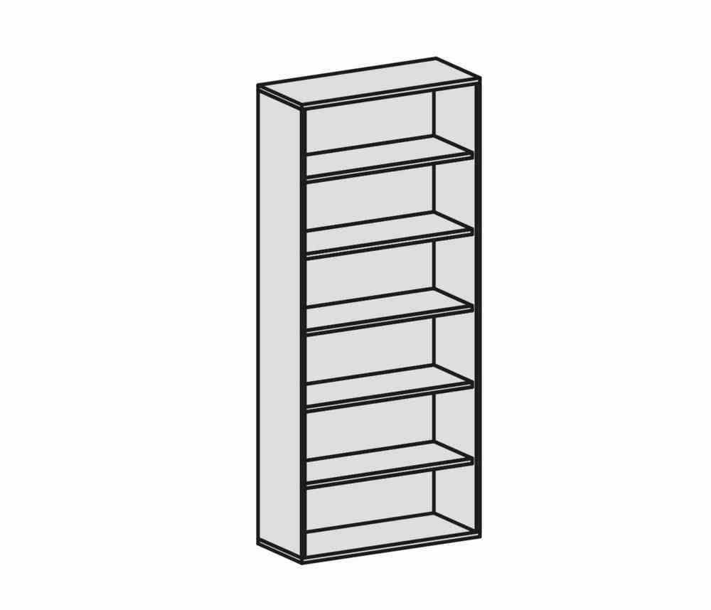 Büroregal, 6 Ordnerhöhen, Metallsockel/Standfüße, Dreischicht-Feinspan, 10 Einlegeböden, 2.304 x 1.200 x 425 mm (HxBxT), Dekor Ahorn