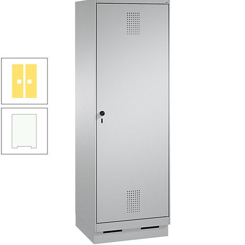 Doppel-Spind, Garderobenschrank, 1 Tür für 2 Abteile a 300 mm, Korpus anthrazitgrau, Türen anthrazitgrau, 1.800 x 600 x 500 mm (HxBxT)