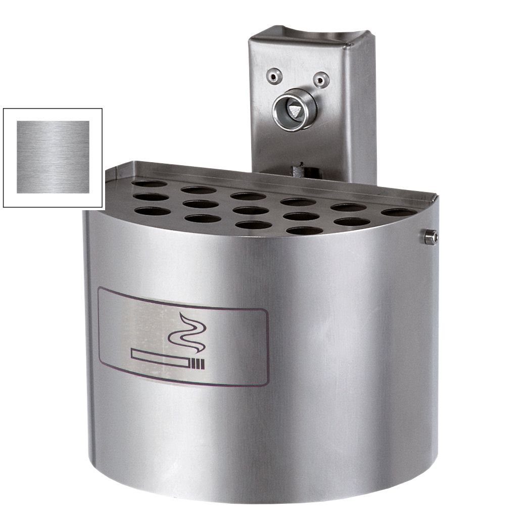 Halbrund-Ascher - 2 l - Wand- o. Pfostenmontage - Aschenbecher - anthrazitgrau