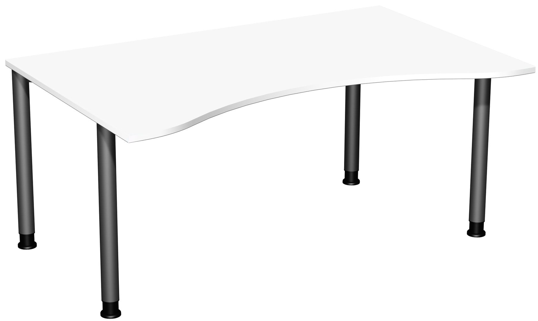 Ergo-Schreibtisch - 4-Fuß Flex - Bürotisch - Höhe 680-800 mm - 1.600 x 1.000 mm (BxT) - Gestell anthrazit - Ahorn
