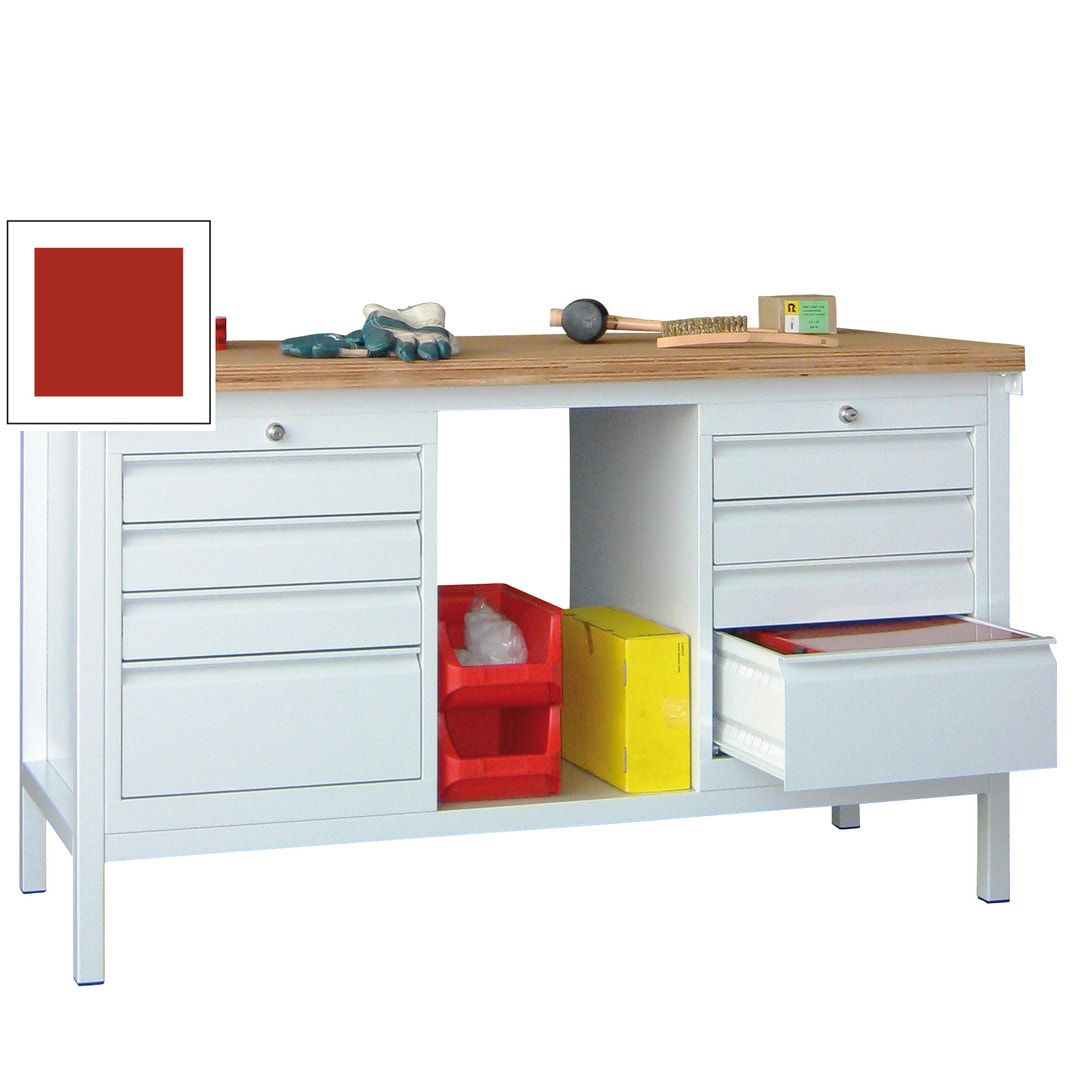 Werkbank - 2 Schubladenblöcke - 900 x 1.500 x 700 mm (HxBxT) - anthrazitgrau