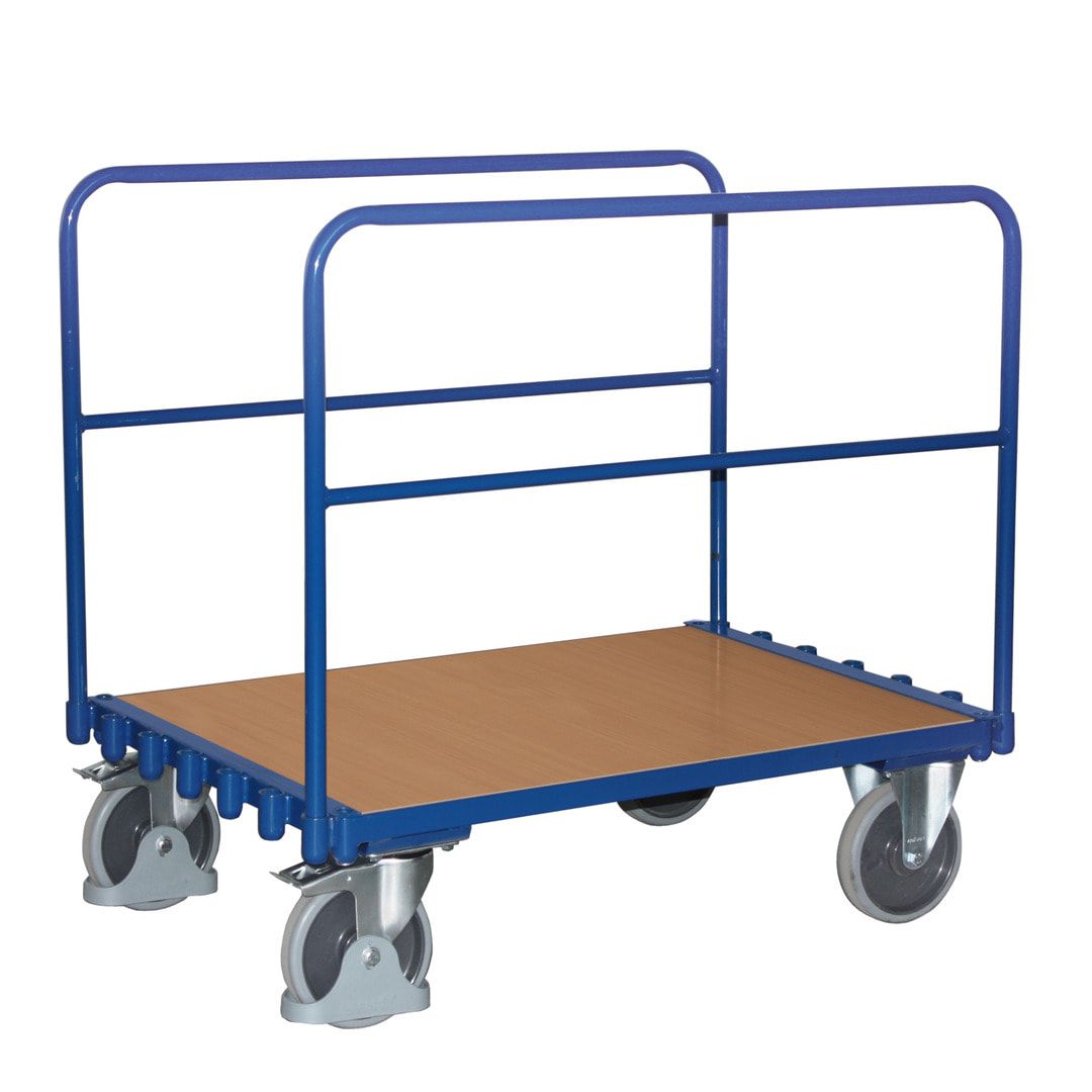 Plattenwagen, Rohrbügelwagen, Ladefläche 1.075 x 640 mm (BxT), Traglast 500 kg, inkl. 2 Rohrbügel, Plattformwagen, Transportwagen mit Einsteckbügel