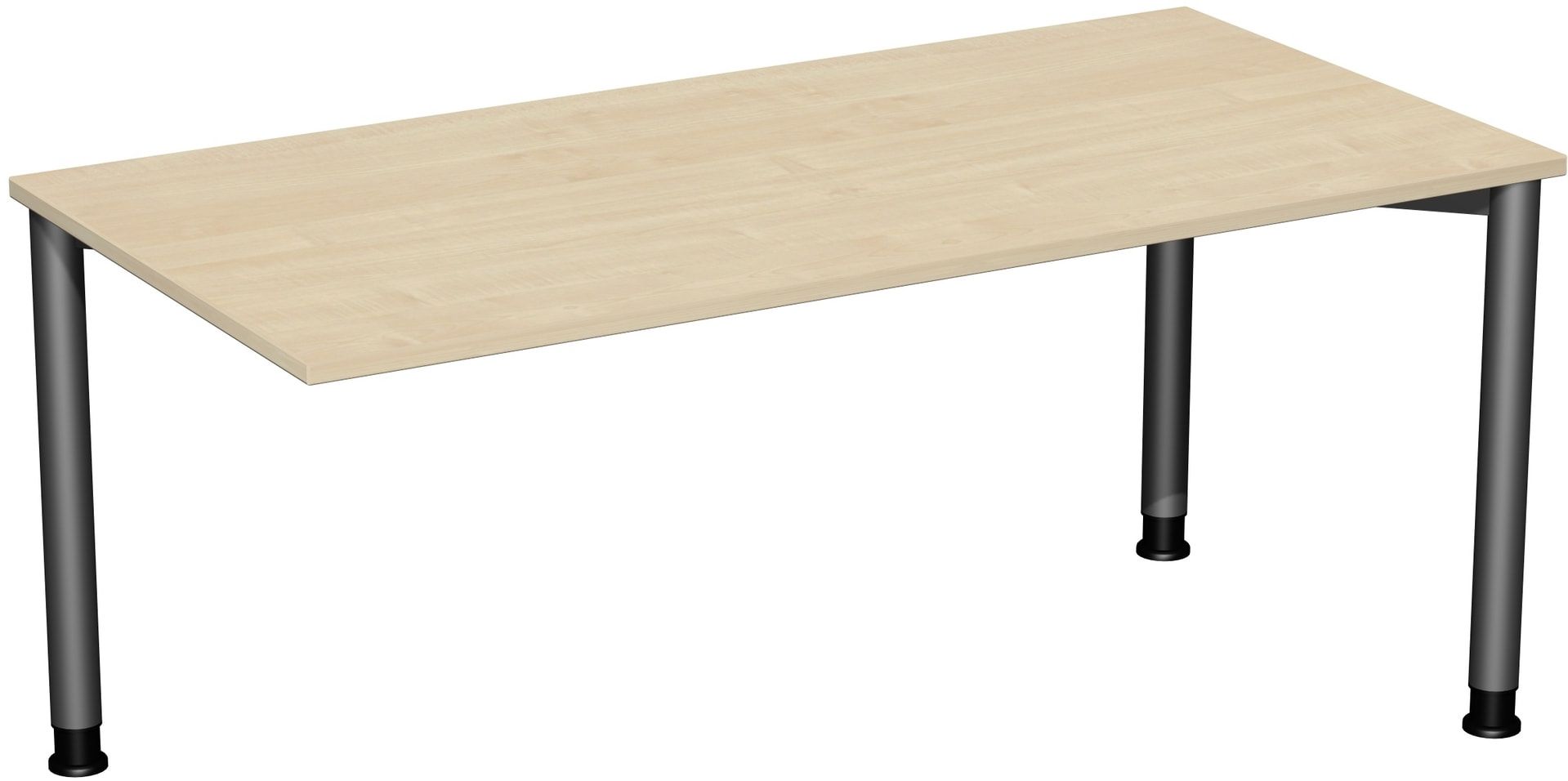 Schreibtisch - 4-Fuß Flex - Bürotisch - Höhe 680-800 mm - 1.200 x 600 mm (BxT) - Gestell anthrazit - Ahorn