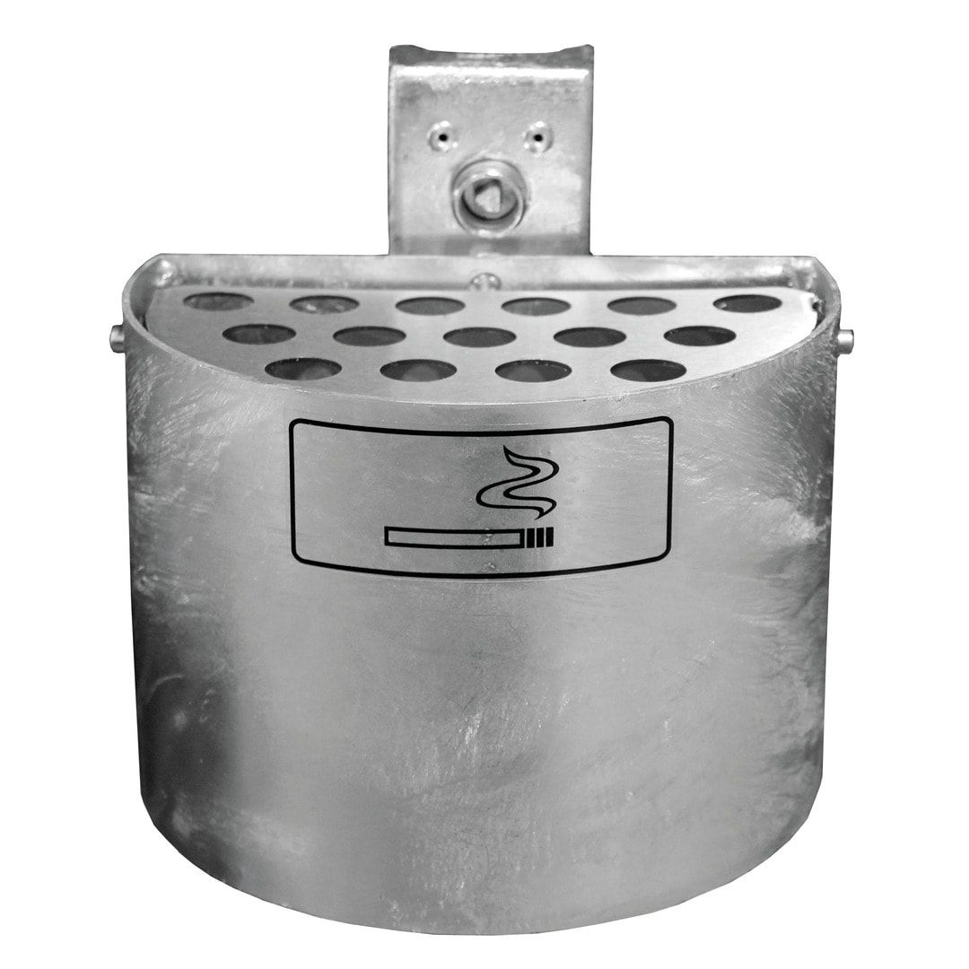 Halbrund-Ascher - 2 l - Wand- o. Pfostenmontage - Aschenbecher - anthrazitgrau