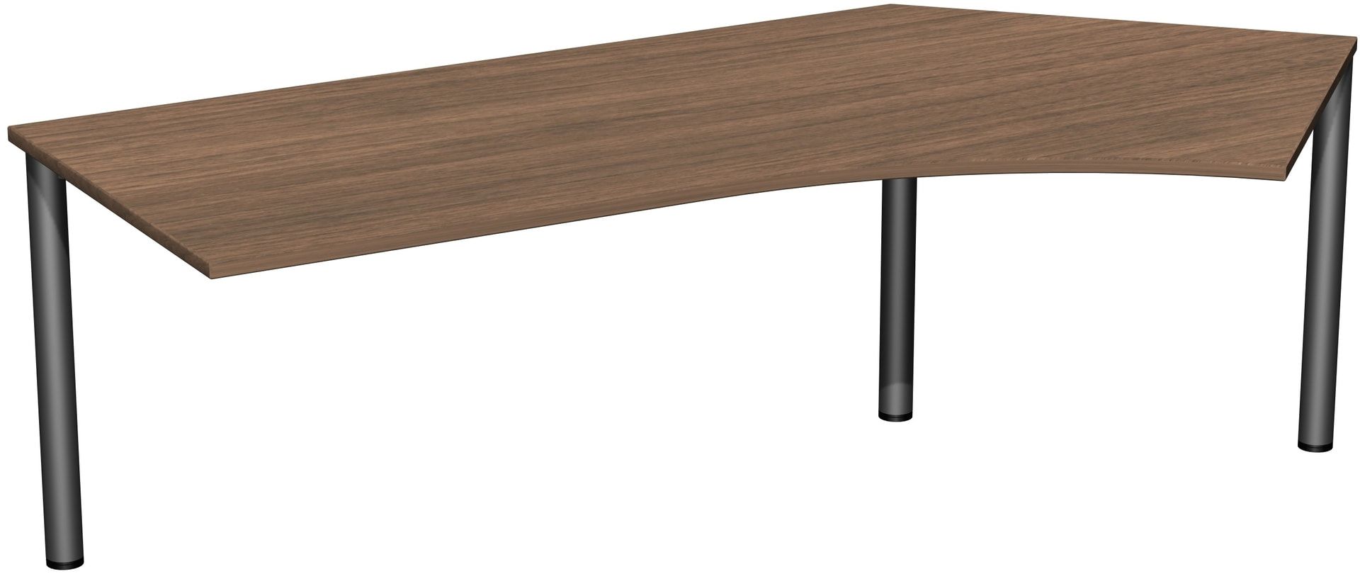 Winkel-Schreibtisch - Winkel rechts - 4-Fuß Flex - 720 x 2.166 x 1.130 mm (HxBxT) - Gestell anthrazit - Ahorn