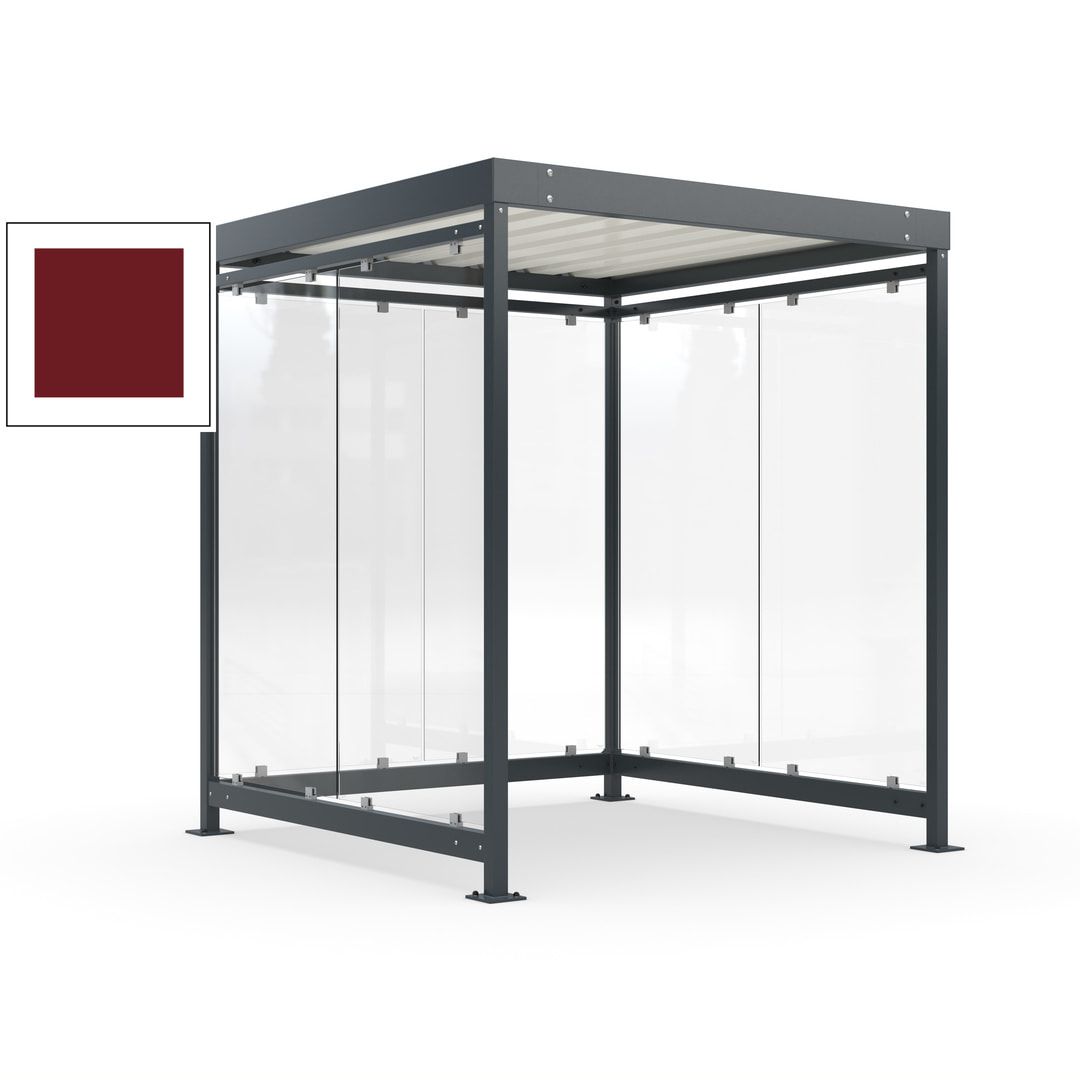 Raucherunterstand, Bushaltestelle, Bausatz, 6-7 Personen, 6 Wände, 2.510 x 2.165 x 2.165 mm (HxBxT), Achatgrau