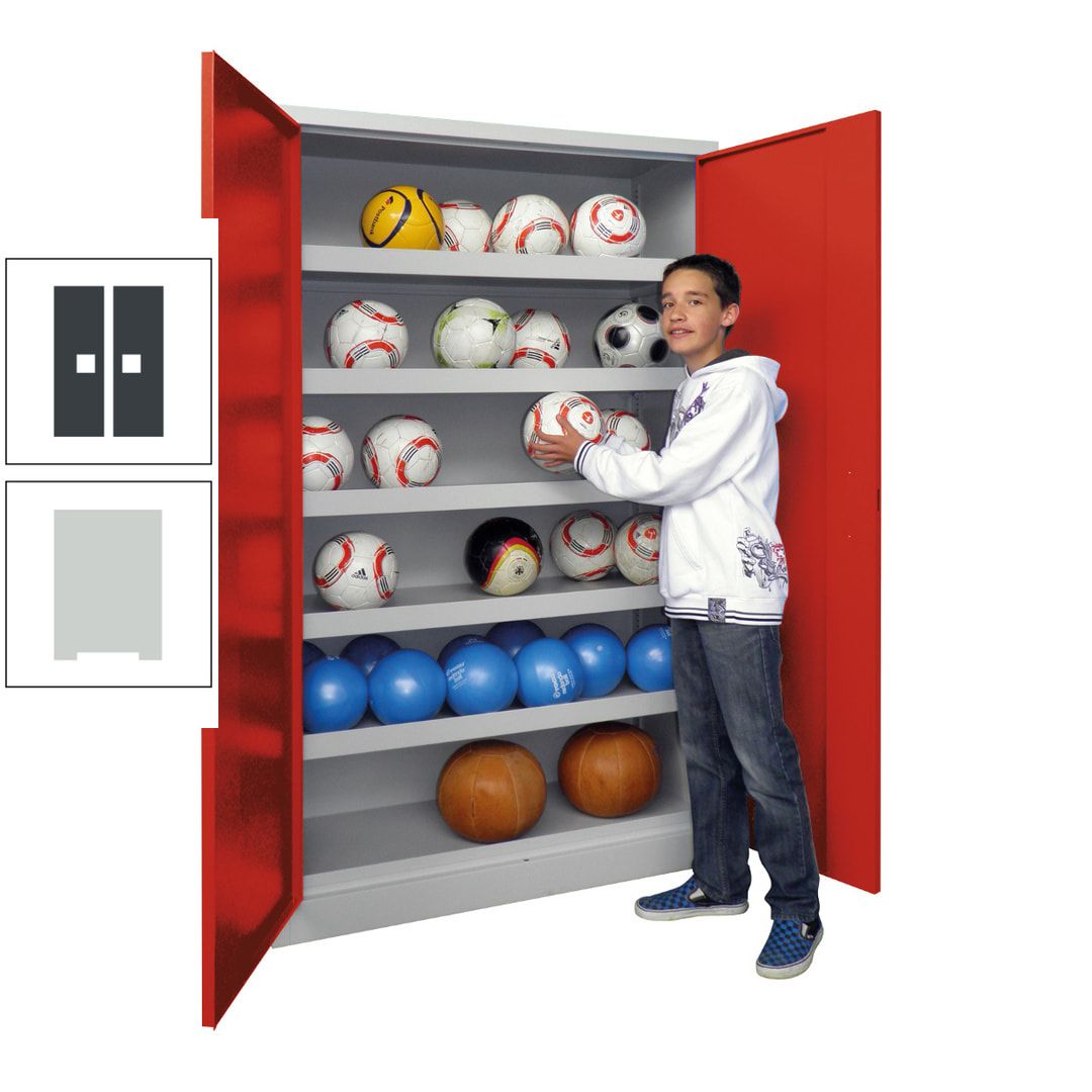 Ballschrank - Vollblechtüren - 5 Böden - 1.950x1.500x500 mm (HxBxT) - anthrazitgrau