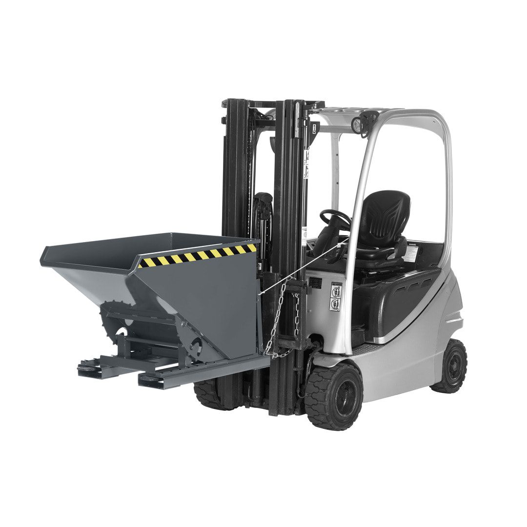 Abrollkipper für Schüttgüter - Volumen 1.200 l - Traglast 1.500 kg - 1.100 x 1.070 x 1.800 mm (HxBxT) - anthrazitgrau