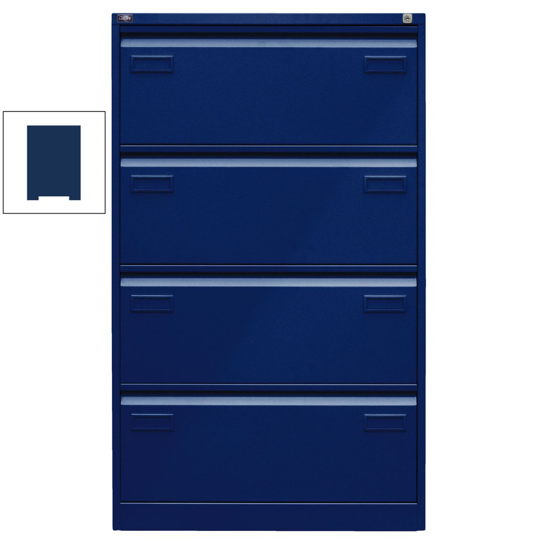 Bisley Light Hängeregistraturschrank - 2 Schubladen - doppelbahnig - Farbe blau
