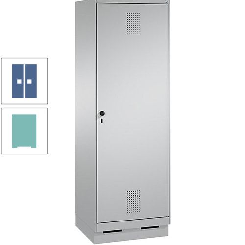 Doppel-Spind, Garderobenschrank, 1 Tür für 2 Abteile a 300 mm, Korpus anthrazitgrau, Türen anthrazitgrau, 1.800 x 600 x 500 mm (HxBxT)