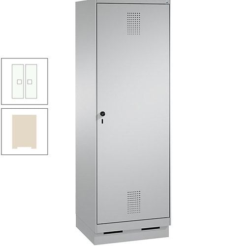 Doppel-Spind, Garderobenschrank, 1 Tür für 2 Abteile a 300 mm, Korpus anthrazitgrau, Türen anthrazitgrau, 1.800 x 600 x 500 mm (HxBxT)