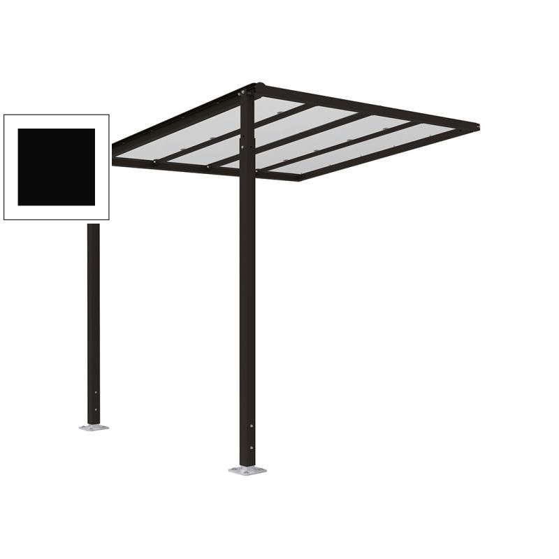 Erweiterung für Fahrradüberdachung, Unterstand, 6 Plätze, feuerverzinkt, 2.880 x 2.500 x 2.434 mm (HxBxT), enzianblau (RAL 5010)