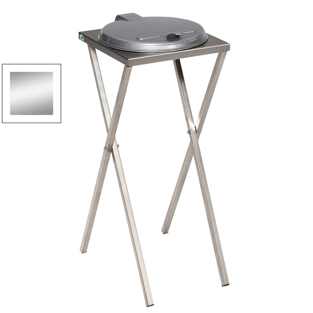 Scherenständer - Abfallsammler mit Klemmring - Volumen 120 l - 900 x 400 x 450 mm (HxBxT) - Edelstahl - blau