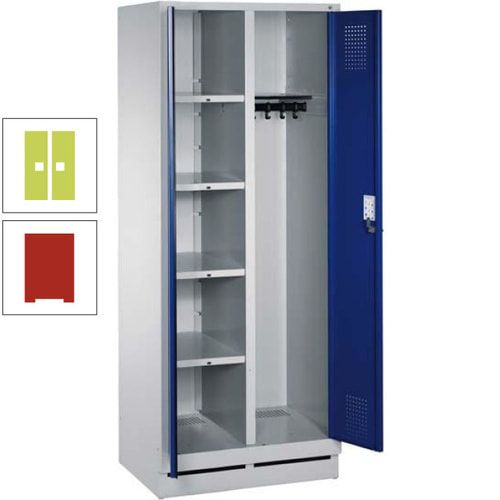Mehrzweckschrank, Doppeltüren, Füße, 2 Abteile a 300 mm, Korpus anthrazitgrau, Tür anthrazitgrau, 1.800 x 600 x 500 mm (HxBxT)