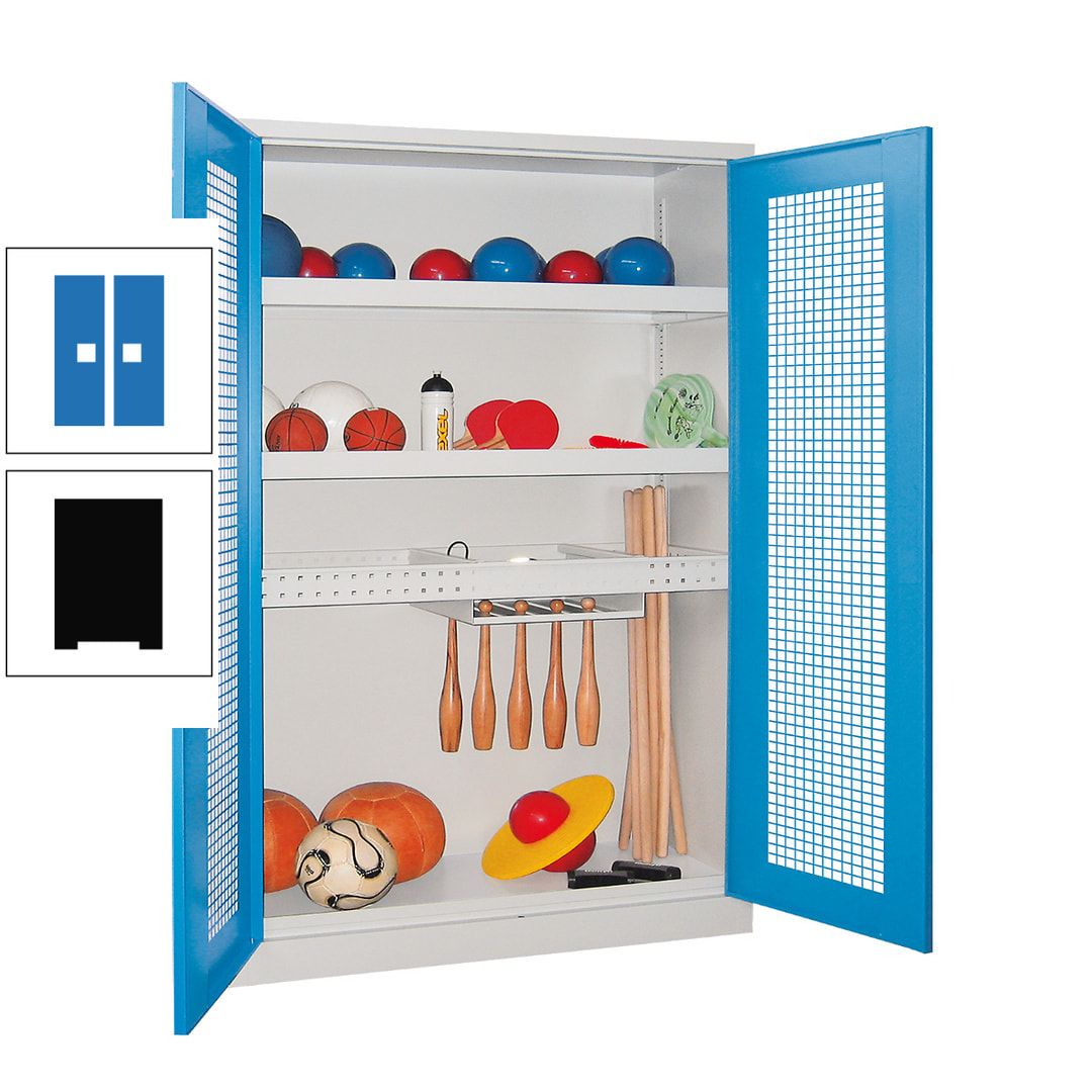 Sportschrank - Vollblechtüren - Variante 2 - 1.950x1.200x500 mm (HxBxT) - anthrazitgrau