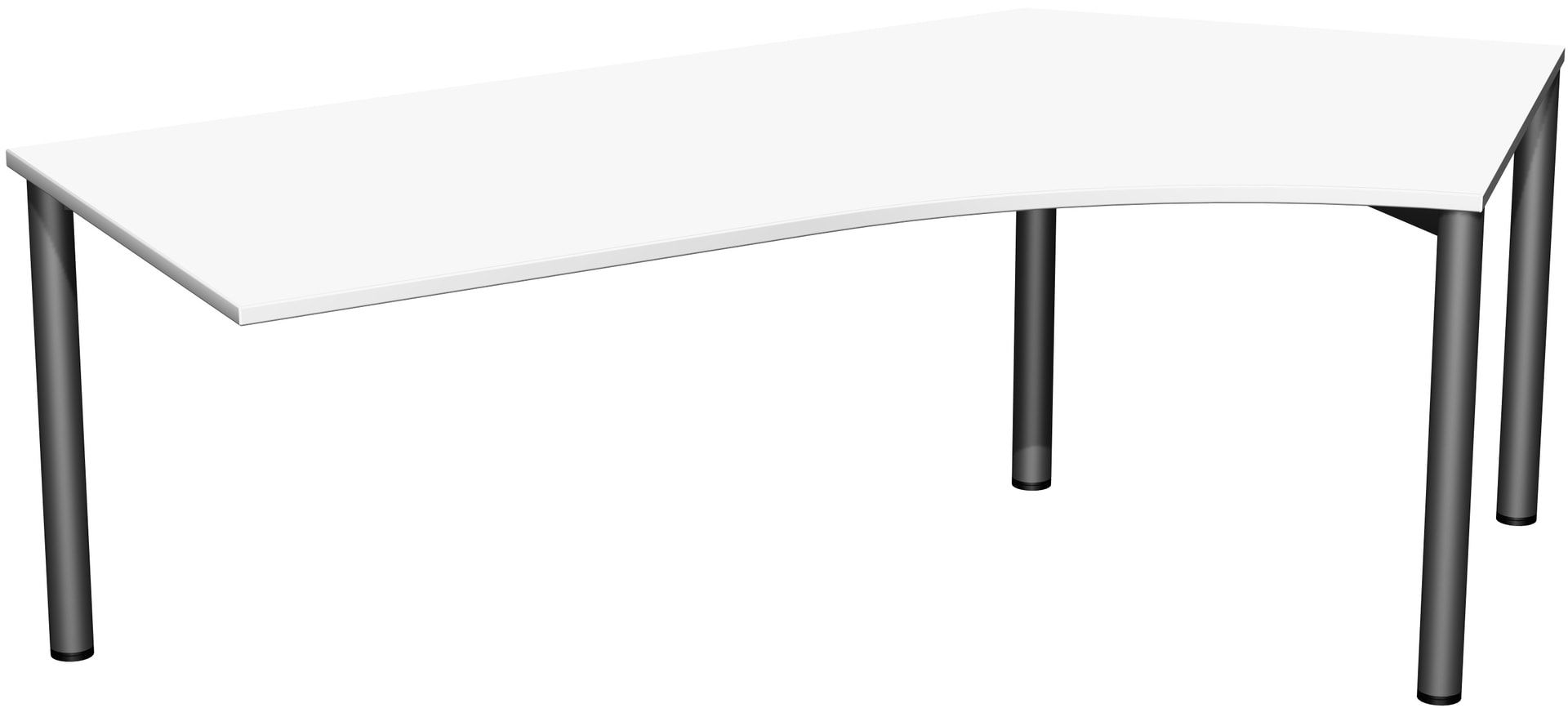 Winkel-Schreibtisch - Winkel rechts - 4-Fuß Flex - 720 x 2.166 x 1.130 mm (HxBxT) - Gestell anthrazit - Ahorn