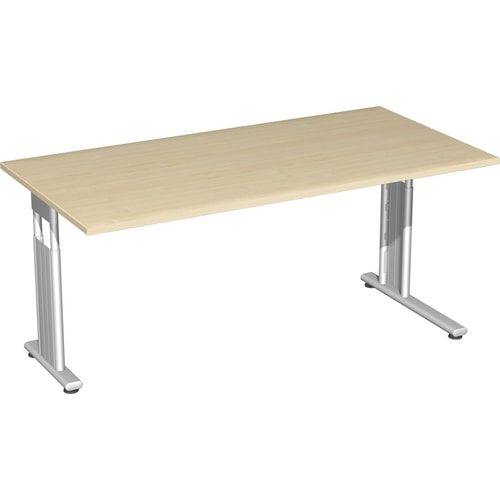 Schreibtisch - C-Fuß Flex - Bürotisch - höhenverstellbar - 820 x 1.200 x 800 mm (HxBxT) - Dekor Ahorn - Gestell silber