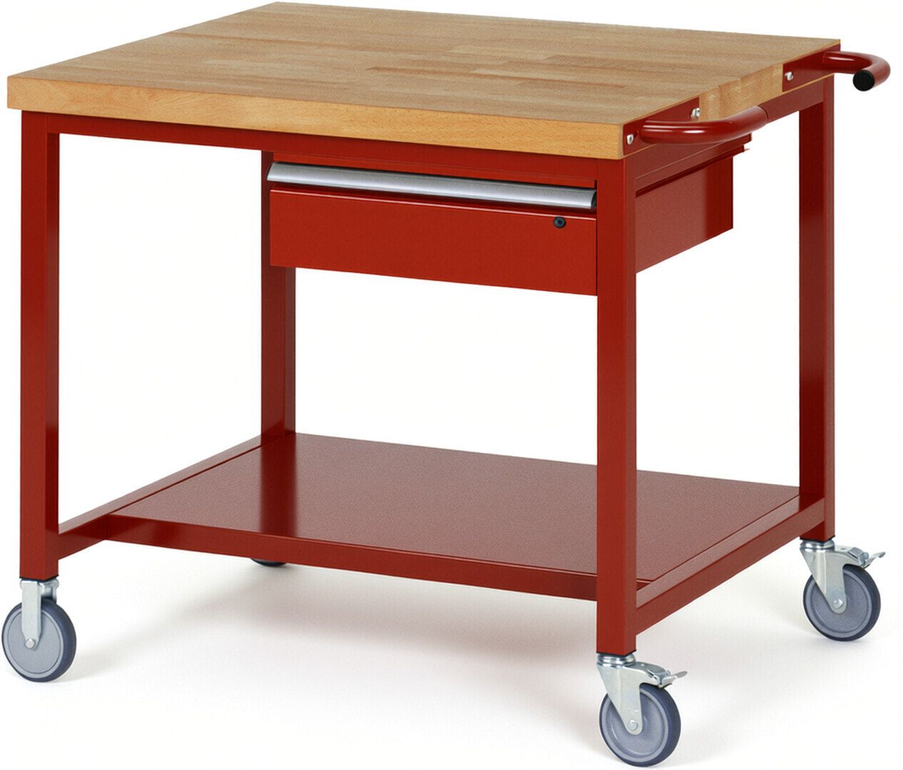 Mobile Werkbank mit Ablageboden - 1 Schublade - 150:1 - höhenverstellbar 880-1.080 mm - 1.000 x 900 mm (BxT) - 450 kg - Anthrazitgrau