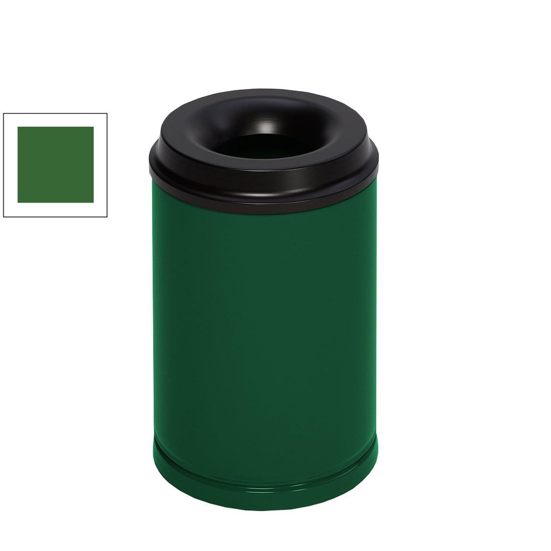 Edelstahl Papierkorb - feuersicher - Volumen 15 l - 370 x 250 x 250 mm (HxBxT) - 3 kg