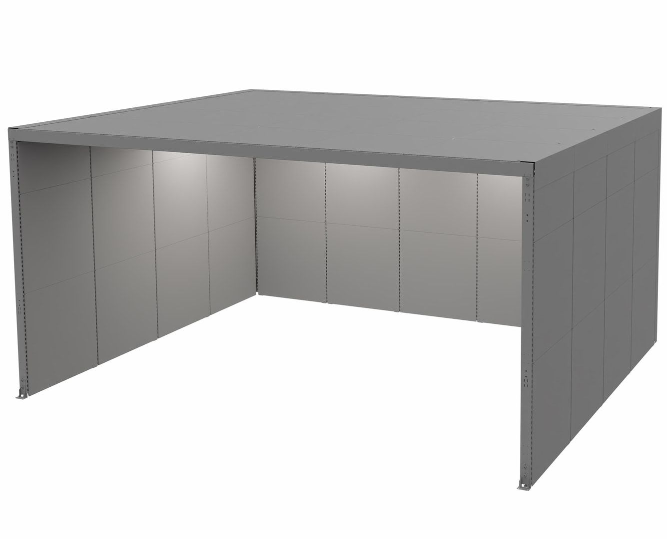 OTTOKIND Akustik-Kabine, Raumkabine, Bürokabine, 2.610 x 5.230 x 4.230 mm (HxBxT), Schalldämmung, LED-Beleuchtung, Stahlblech, Farbe lichtgrau