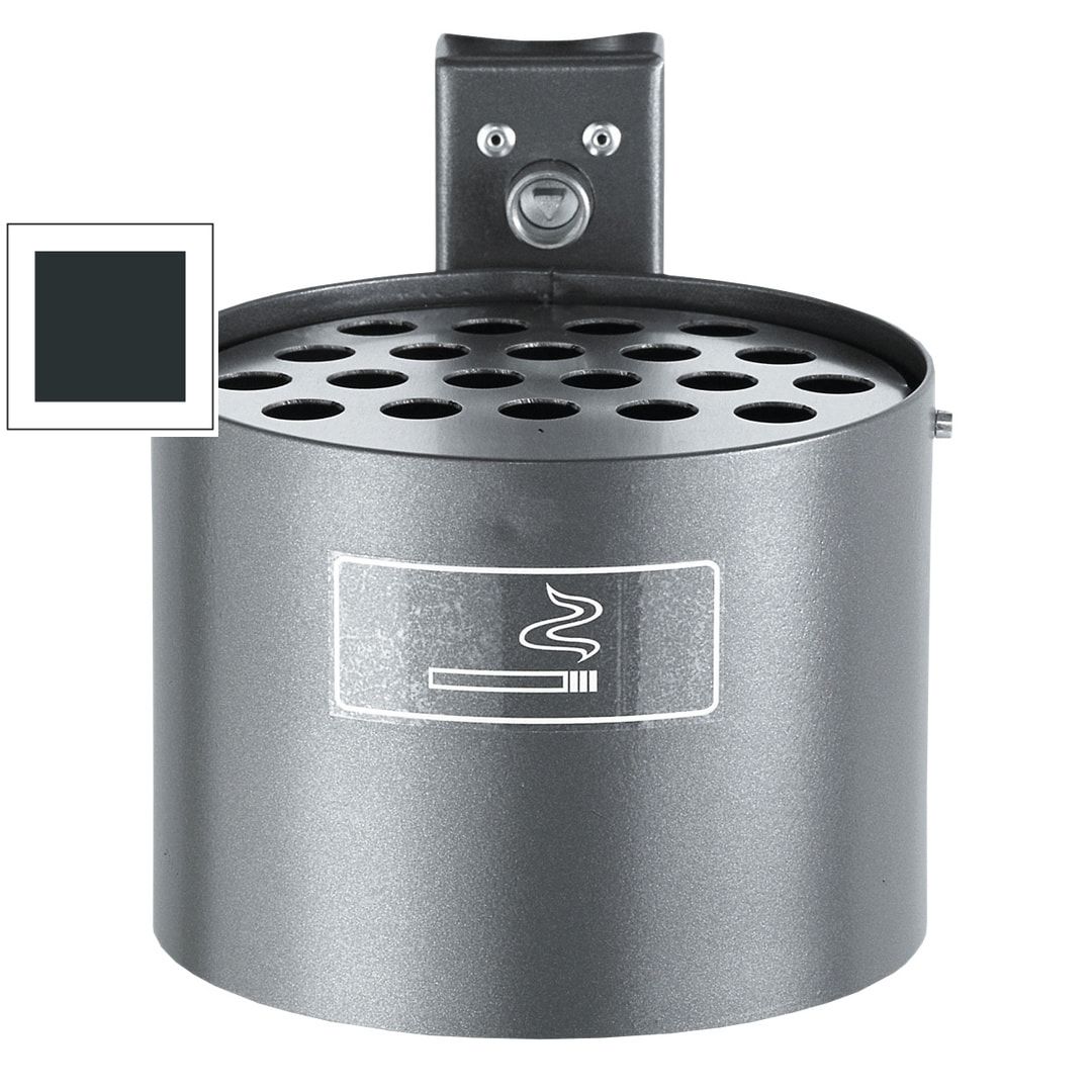Rundascher - 4 l - Wand- o. Pfostenmontage - Aschenbecher - anthrazitgrau