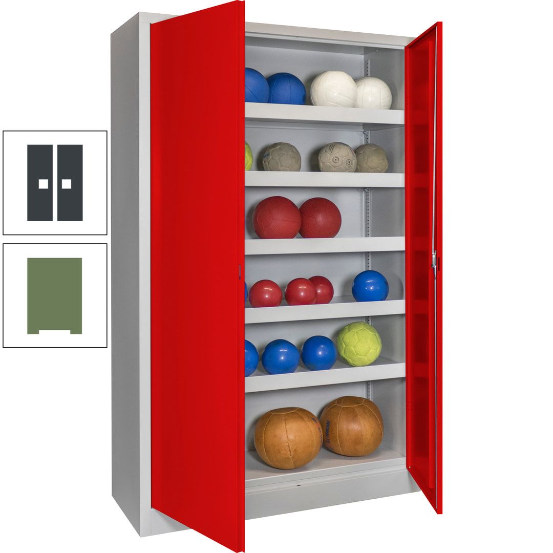 Ballschrank - Vollblechtüren - 5 Böden - 1.950x1.200x500 mm (HxBxT) - anthrazitgrau