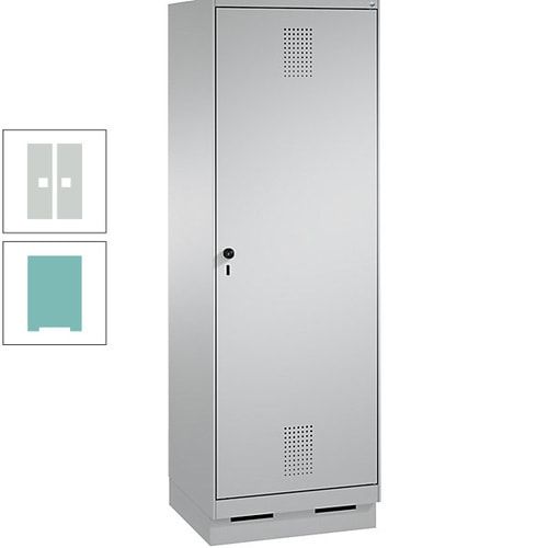 Doppel-Spind, Garderobenschrank, 1 Tür für 2 Abteile a 300 mm, Korpus anthrazitgrau, Türen anthrazitgrau, 1.800 x 600 x 500 mm (HxBxT)