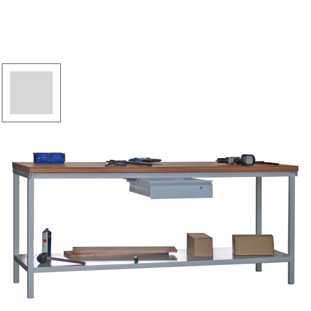 Werkbank mit Ablageboden - 1 Schublade - 900 x 2.000 x 700 mm (HxBxT) - Traglast 1.400 kg - anthrazitgrau