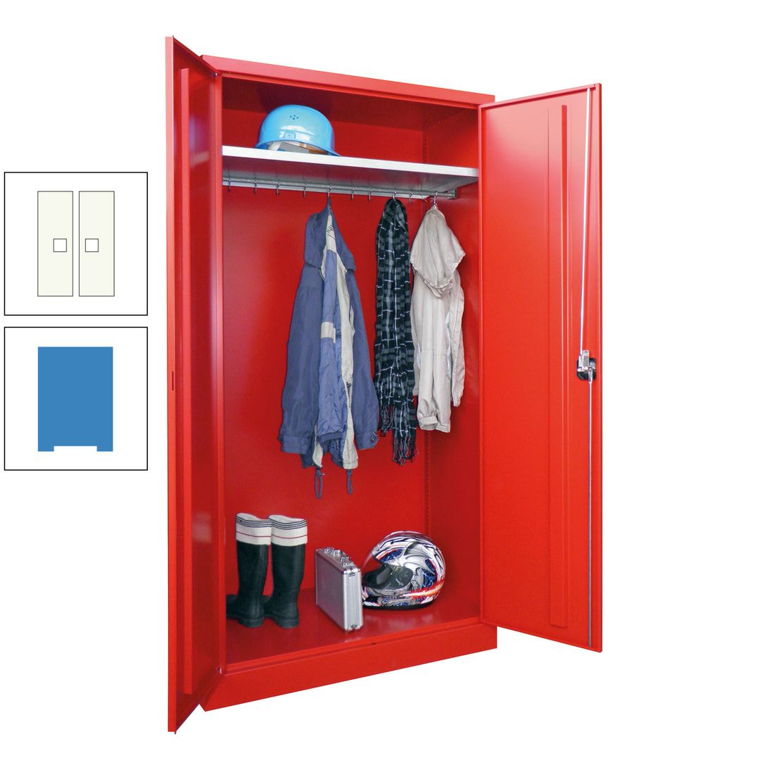 Garderobenschrank - 1.950x1.000x500 mm (HxBxT) - Hutboden, pulverbeschichtet - anthrazitgrau