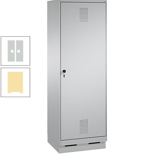 Doppel-Spind, Garderobenschrank, 1 Tür für 2 Abteile a 300 mm, Korpus anthrazitgrau, Türen anthrazitgrau, 1.800 x 600 x 500 mm (HxBxT)