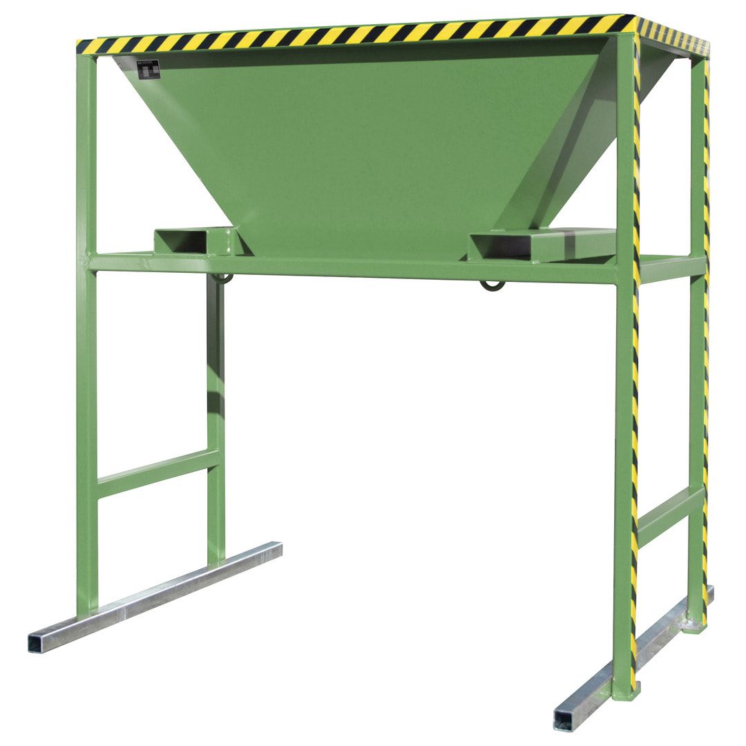 Befülltrichter für Big-Bags und Container - mit Ständer - für lose Untergründe - 2.050 x 1.980 x 1.700 mm (HxBxT) - feuerrot (RAL 3000)
