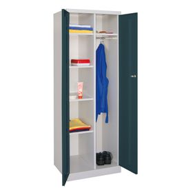 Kleiderschrank mit Sockel - Spind - 1 Abteil mit Trennwand - 1.800x600x500 mm (HxBxT) - Zylinderschloss - Farbe wählbar