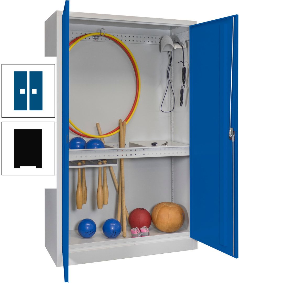 Sportschrank - Vollblechtüren - Variante 3 - 1.950x1.200x500 mm (HxBxT) - anthrazitgrau