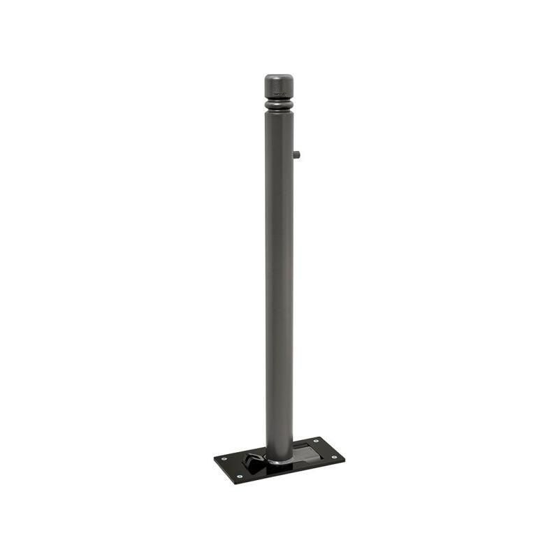 Klappbarer Pfosten mit Ringkopf - 76 x 1.082 mm (DxH) - Überfahrhöhe 98 mm - Farbe enzianblau - Absperrpfosten