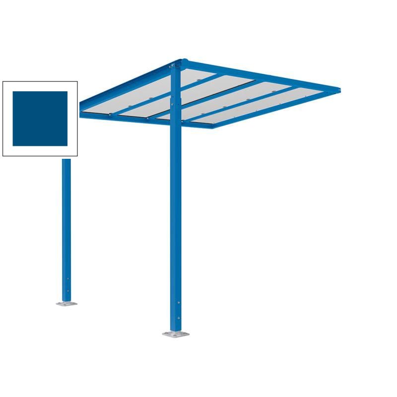 Erweiterung für Fahrradüberdachung, Unterstand, 6 Plätze, feuerverzinkt, 2.880 x 2.500 x 2.434 mm (HxBxT), enzianblau (RAL 5010)