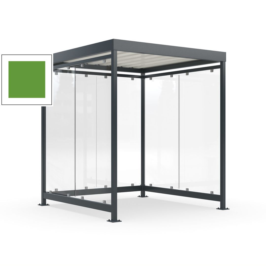 Raucherunterstand, Bushaltestelle, 6-7 Personen, 6 Wände, 2.510 x 2.165 x 2.165 mm (HxBxT), Achatgrau