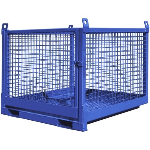 Eichinger Transportbox, Stapler u. Kran, Traglast 1.500 kg, Tür, geeignet für Europaletten, 1.100 x 1.260 x 1.280 mm (HxBxT), Farbe anthrazitgrau