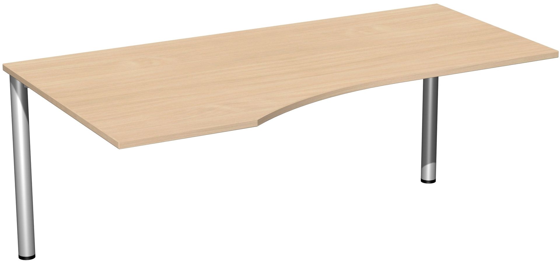 Eckschreibtisch - Ecke links - 4-Fuß Flex - 720 x 1.600 x 1.000 mm (HxBxT) - Gestell anthrazit - Ahorn