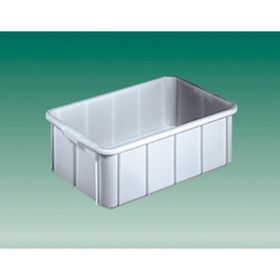 Eckiger Behälter - PE - Muschelgriff - HxBxT 220x660x450 mm - 50 l - 2 Stk. - weiß