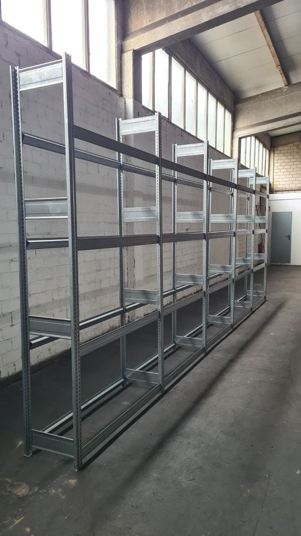 Gebrauchtes Räderregal Reifenregal - 250 kg - 2.500 x 4.431 x 400 mm (HxBxT) - 4 Ebenen - 5 Felder Set - Steckregal BERT