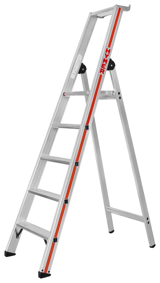 Einseitige Alu-Stufenstehleiter - Brücke aus Aluguss - Länge 1.700 mm - 4 Stufen - Standhöhe 930 mm