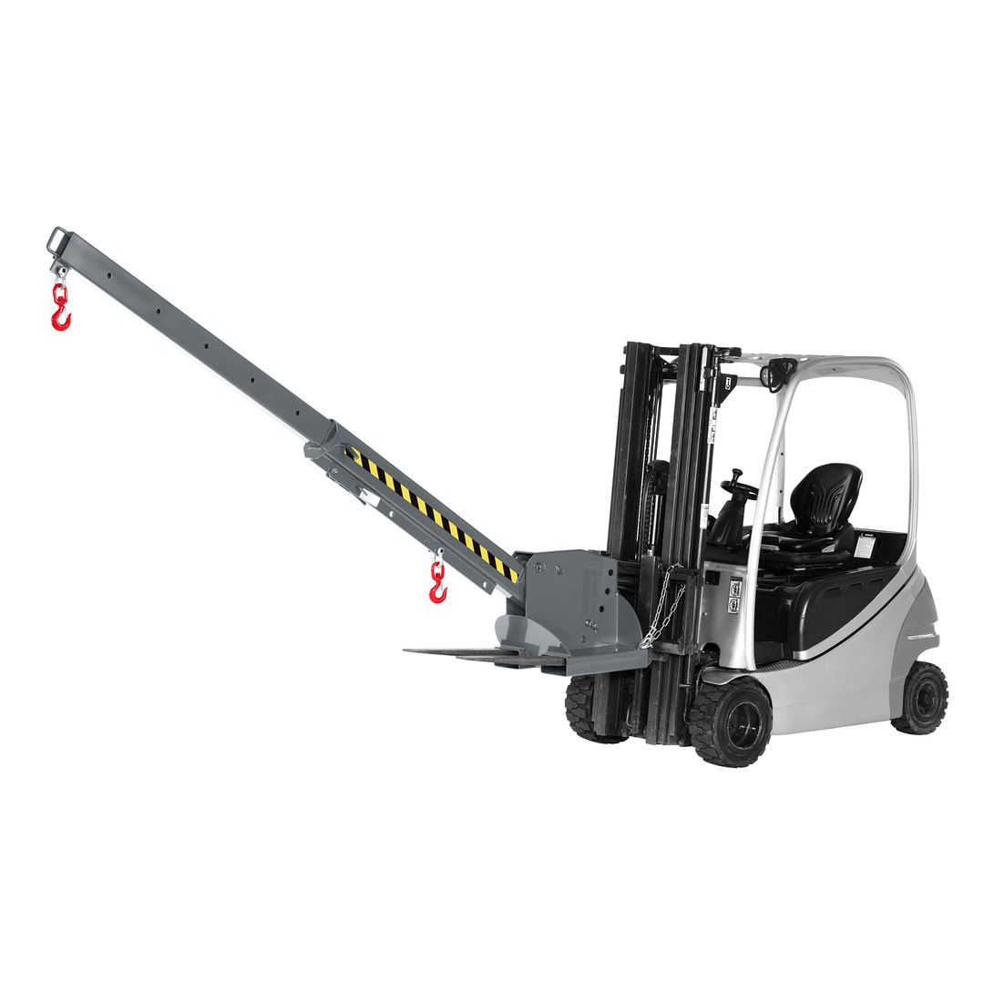 Kranarm für Gabelstapler - Traglast 1.000 - 5.000 kg - Länge 2.260 - 3.760 mm - höhenverstellbar - anthrazitgrau