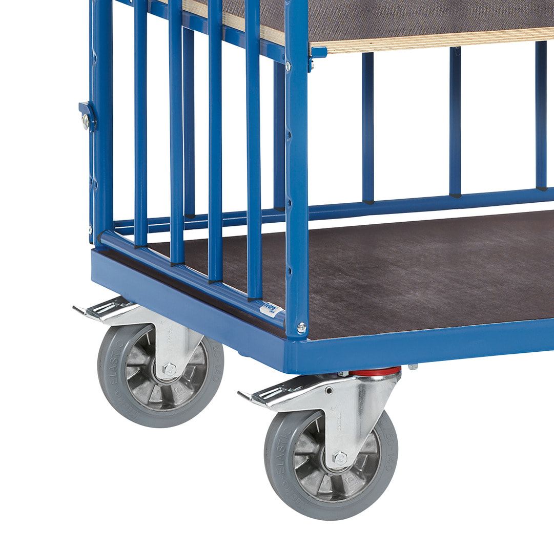 Fetra - Etagenwagen - 1.200 kg - Höhe 1.817 mm - Ladefläche 700 x 1.000 mm - 4 Böden - Längswand
