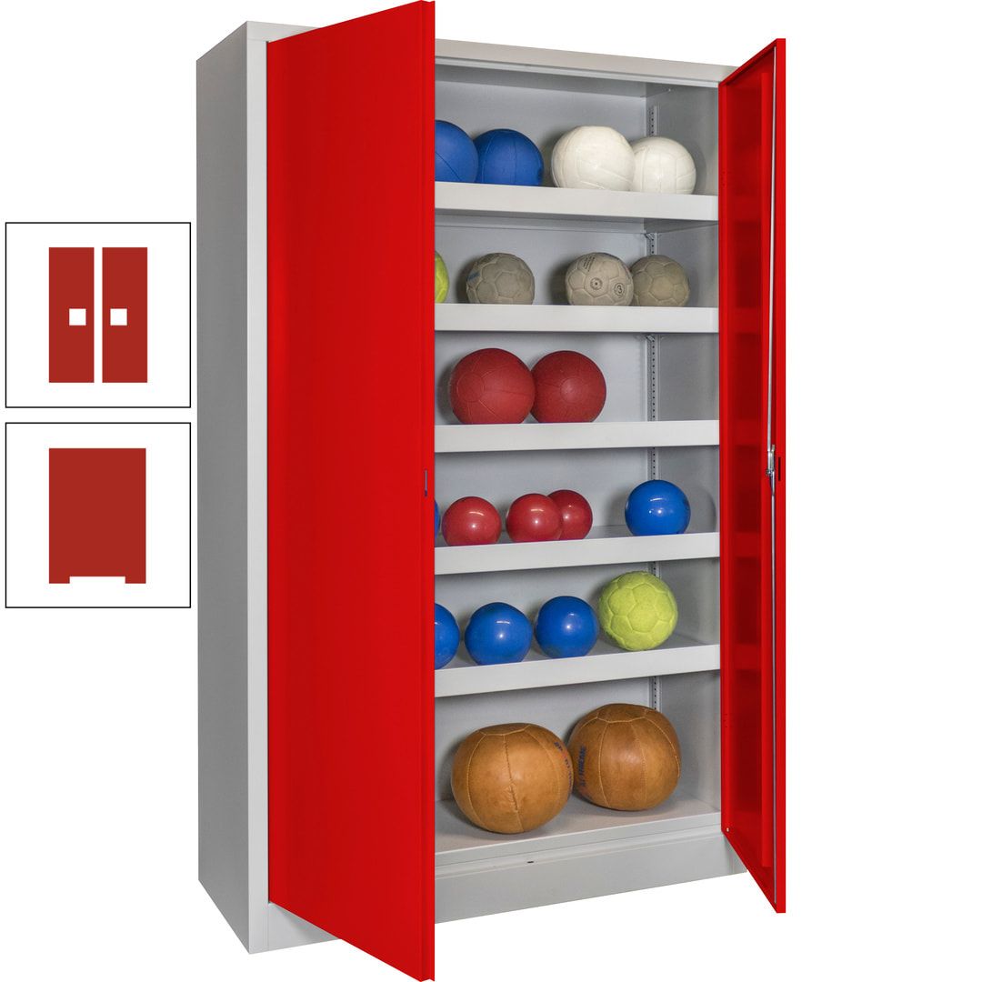 Ballschrank - Vollblechtüren - 5 Böden - 1.950x1.200x500 mm (HxBxT) - anthrazitgrau