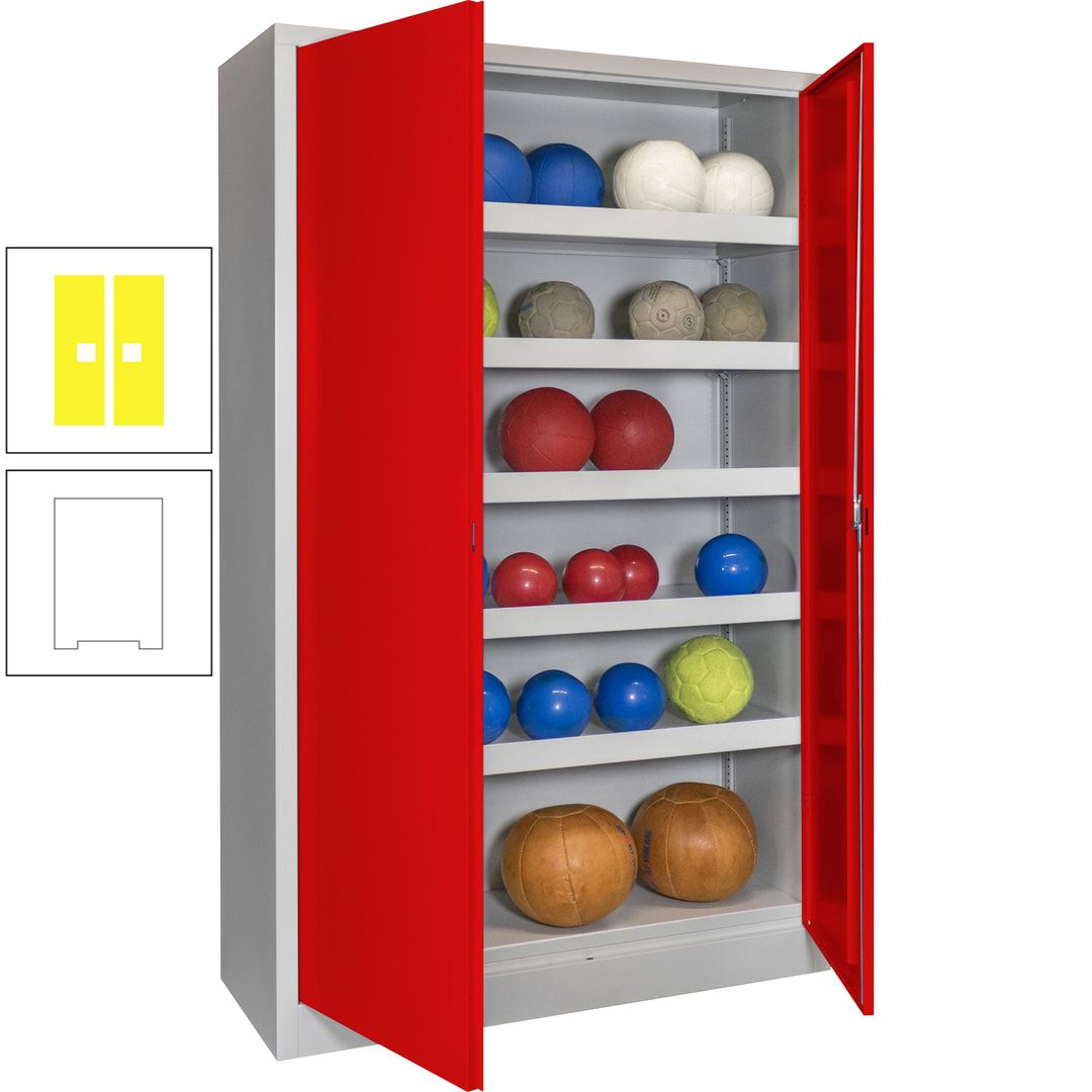 Ballschrank - Vollblechtüren - 5 Böden - 1.950x1.200x500 mm (HxBxT) - anthrazitgrau