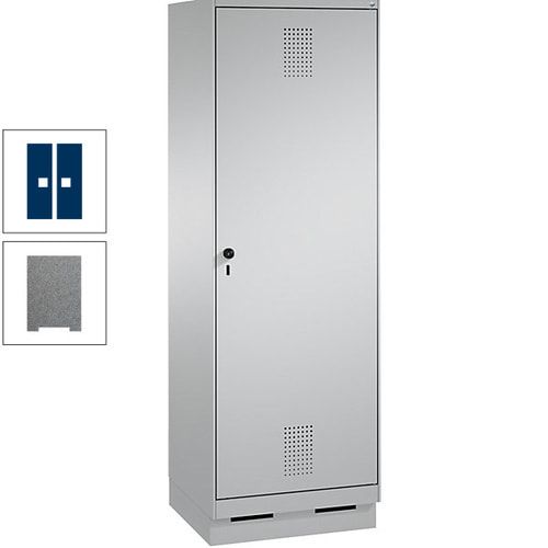 Doppel-Spind, Garderobenschrank, 1 Tür für 2 Abteile a 300 mm, Korpus anthrazitgrau, Türen anthrazitgrau, 1.800 x 600 x 500 mm (HxBxT)