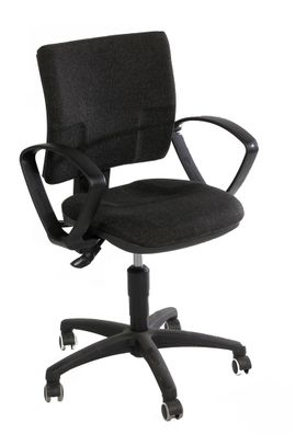 Bürodrehstuhl, stufenlos verstellbar, Sicherheitsdoppelrollen, Formpolster, bis 110 kg, 1.030 x 460 x 450 mm (HxBxT), Gestell schwarz, Sitz anthrazit